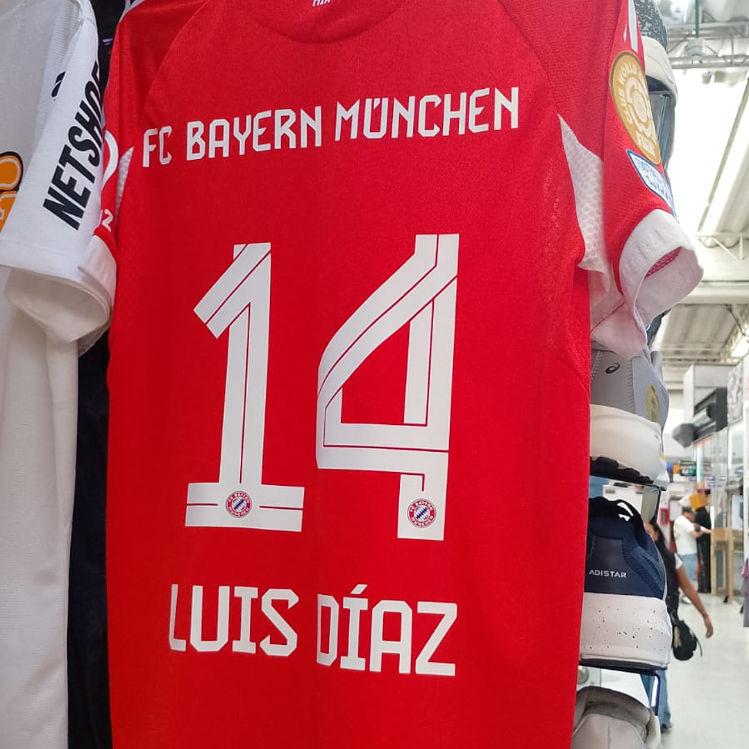 Camiseta Bayern Munich Luis Diaz Adidas 2025/26 Local rojo Oficial 4