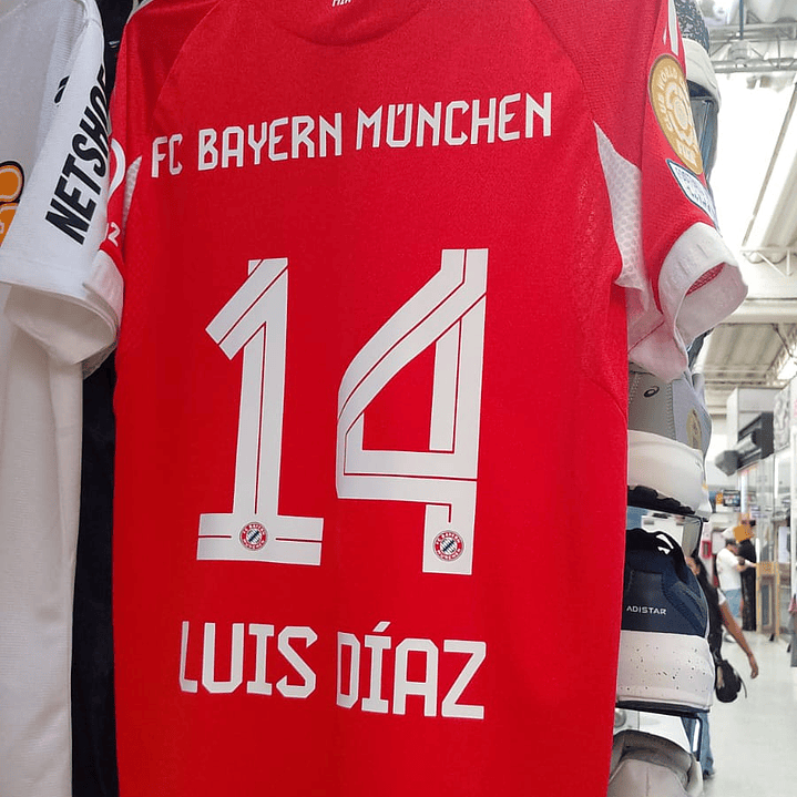 Camiseta Bayern Munich Luis Diaz Adidas 2025/26 Local rojo Oficial 4