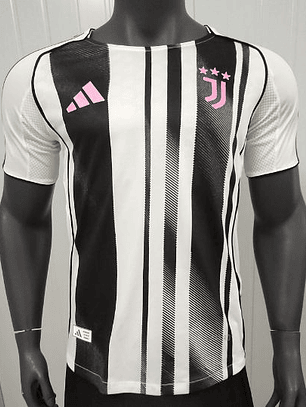 Camiseta Juventus Local 2025/26 Blanco con rayas Negras Oficial