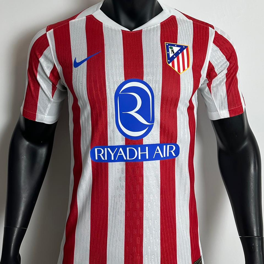 Camiseta Atletico Madrid Local 2025/26 Blanco con rayas Rojo Oficial 1