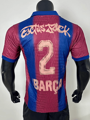 Camiseta FC Barcelona Local Edición Limitada Travis Scott 2024/25 Rojo Oficial