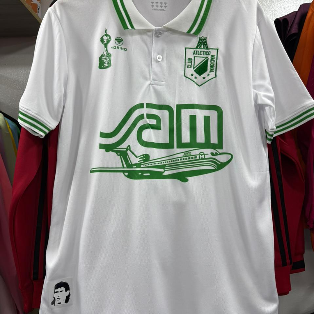 Camiseta Atletico Nacional Retro 1989 Blanco Oficial 1