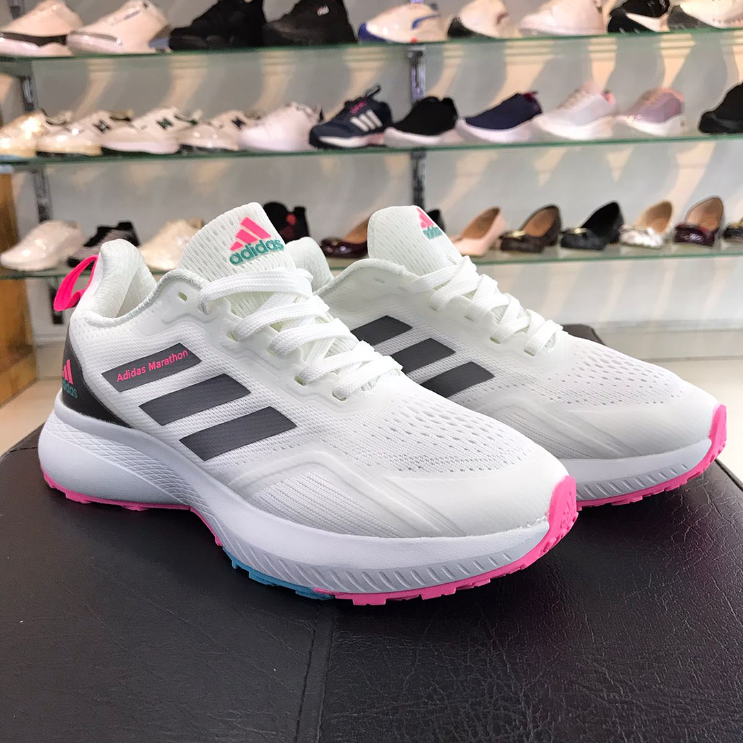 Adidas Marathon Blanco con Rosa 3