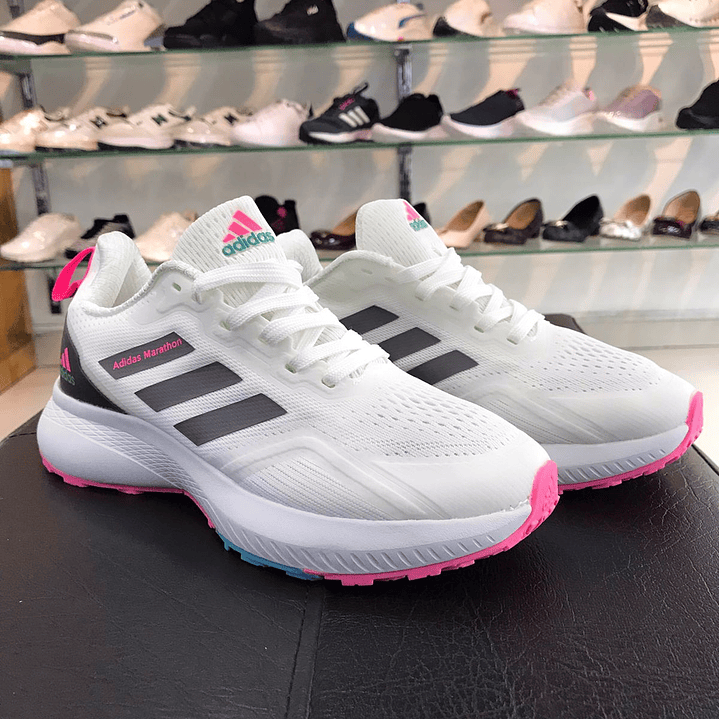Adidas Marathon Blanco con Rosa 3