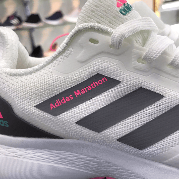 Adidas Marathon Blanco con Rosa 4