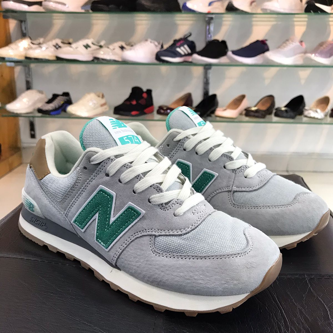 New Balance 574 Verde con Gris 3