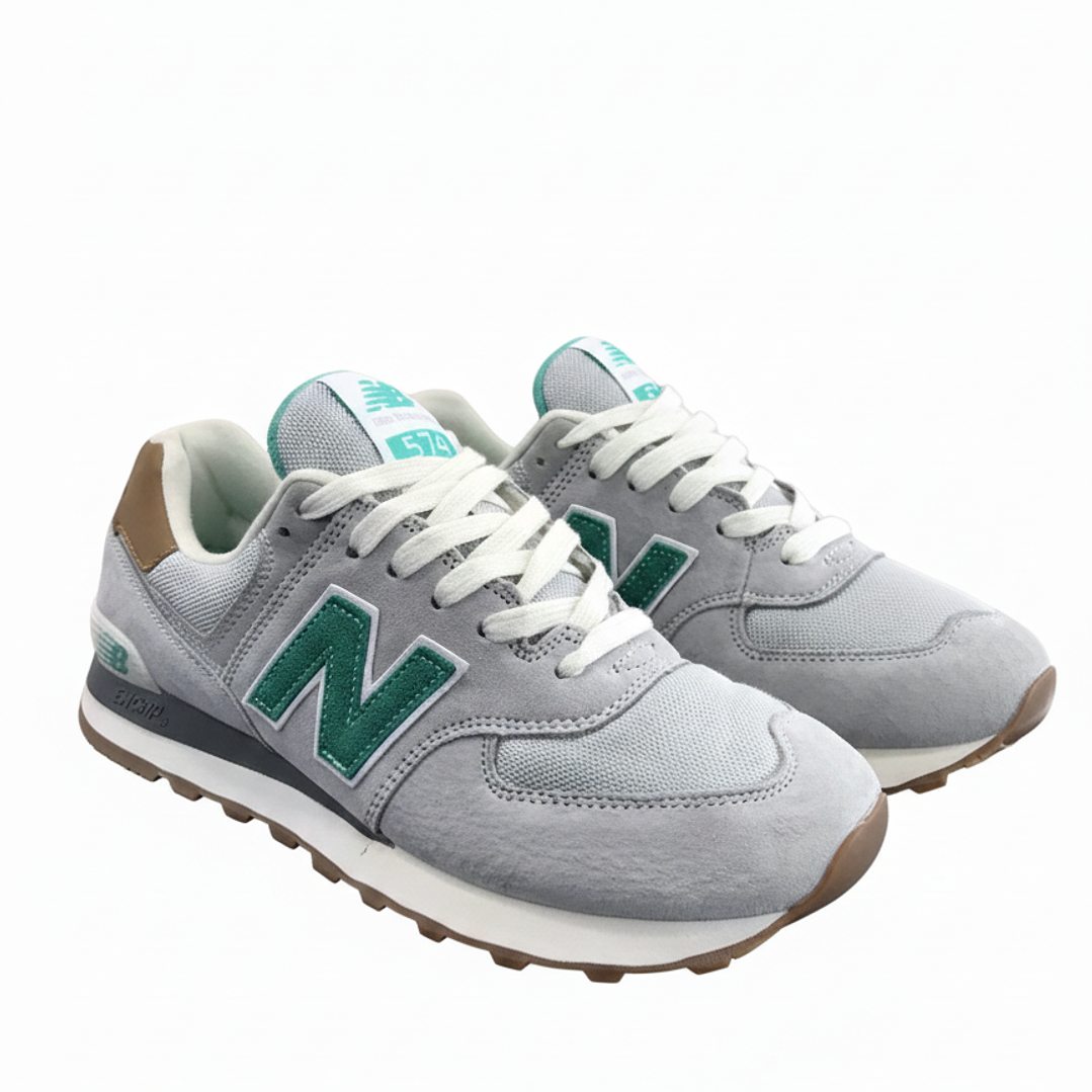 New Balance 574 Verde con Gris 1