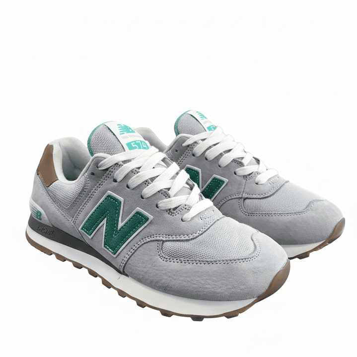 New Balance 574 Verde con Gris 1