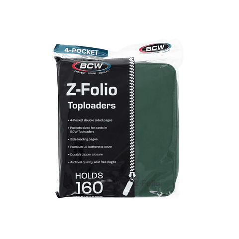 Z-Folio 4-Pocket LX Album - Toploaders - Green
