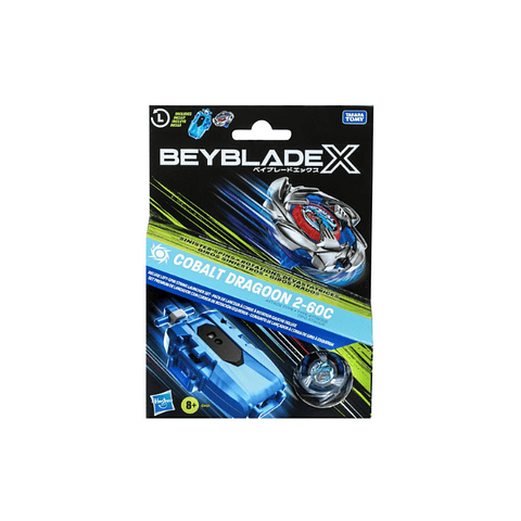 Beyblade X Cobalt Dragoon 2-60C Deluxe Left-Spin String Launcher Set