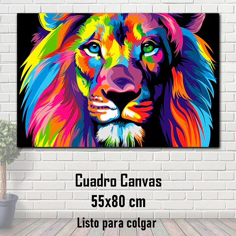 Cuadro Decorativo Canvas 55x80 Leon #1