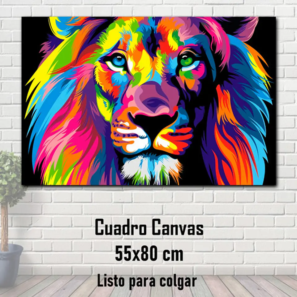 Cuadro Decorativo Canvas 55x80 Leon #1 1