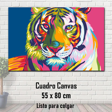 Cuadro Decorativo Canvas 55x80 Tigre #1