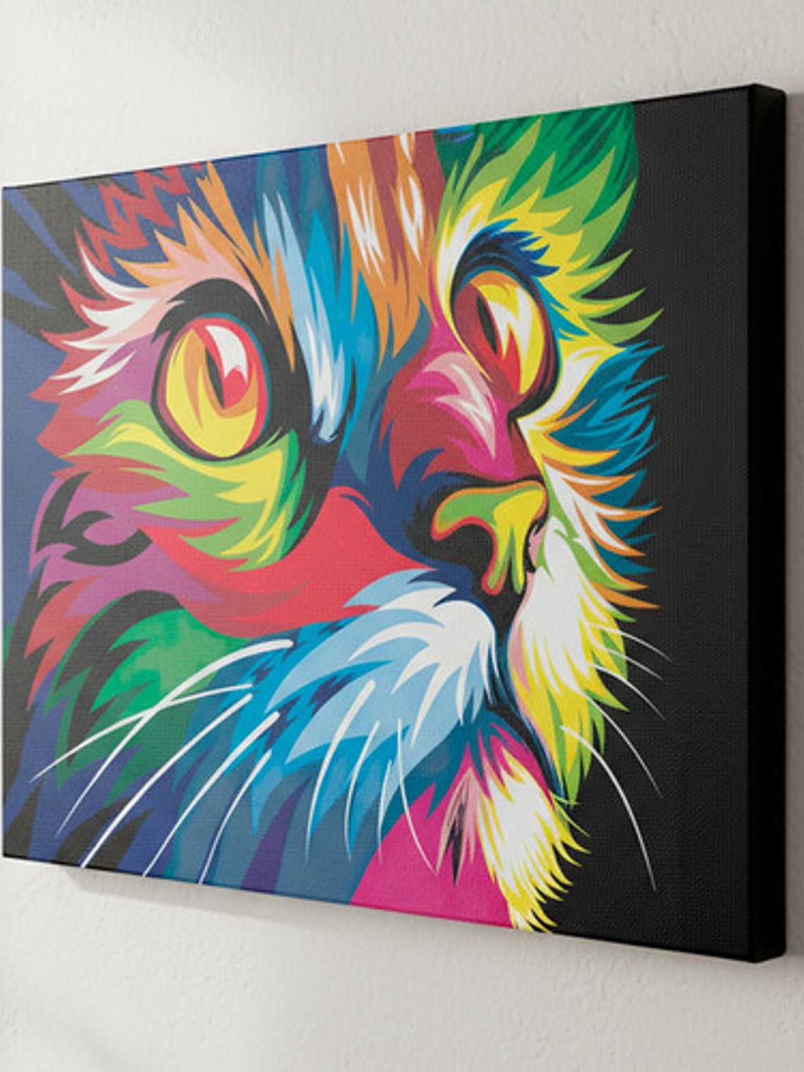 Cuadro Decorativo Canvas 55x80cm - Gato Multicolor 1