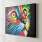 Cuadro Decorativo Canvas 55x80cm - Gato Multicolor - Miniatura 1