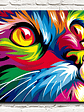 Cuadro Decorativo Canvas 55x80cm - Gato Multicolor - Miniatura 3