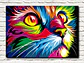 Cuadro Decorativo Canvas 55x80cm - Gato Multicolor - Miniatura 3