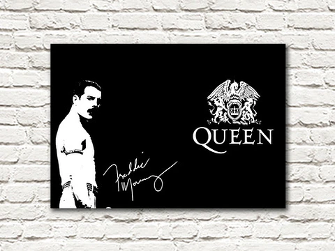 Cuadro Decorativo Canvas 35x50 Freddie Mercury Byn