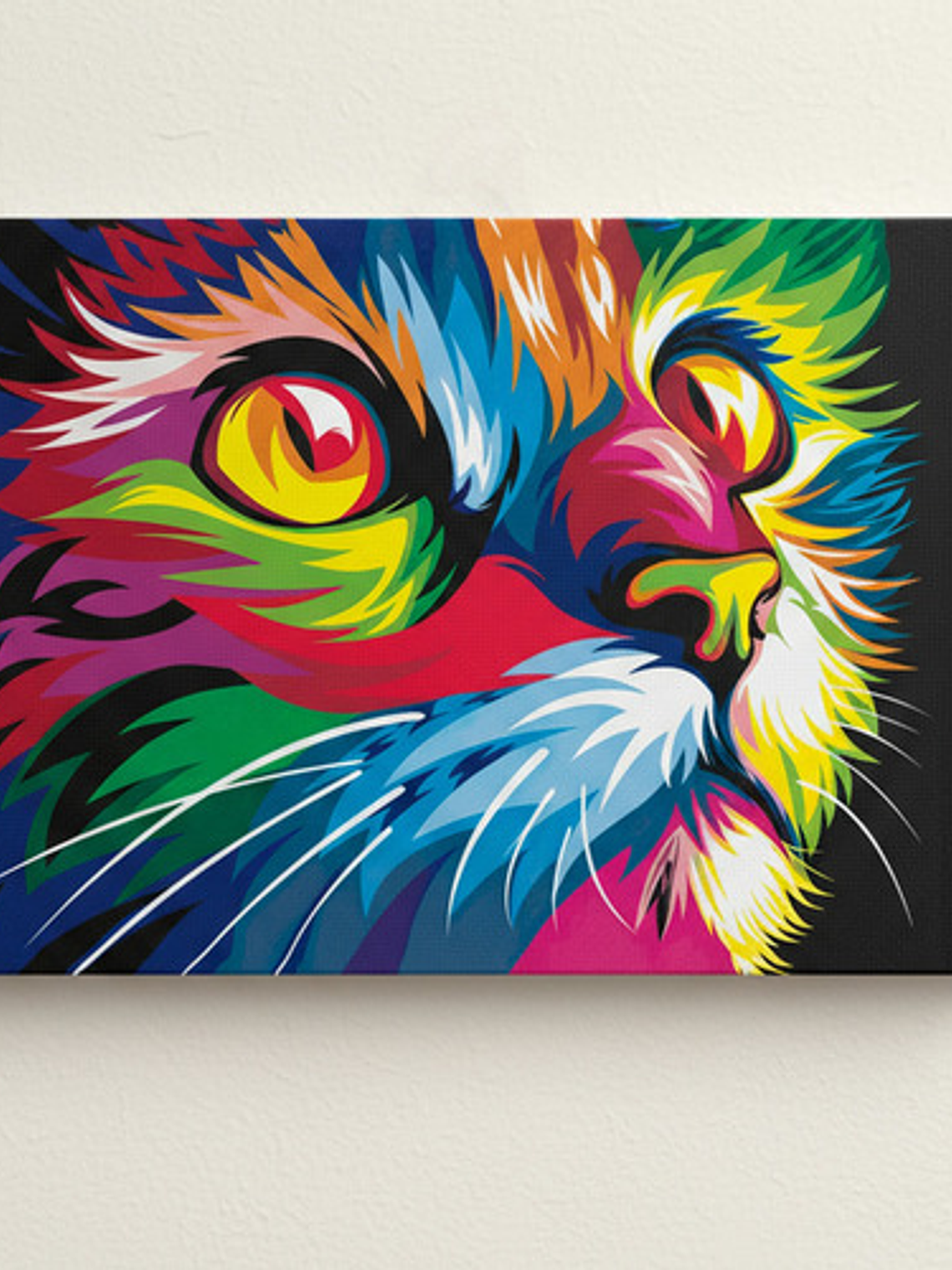 Cuadro Decorativo Canvas 35x50cm - Gato Multicolor 2