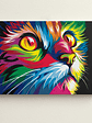 Cuadro Decorativo Canvas 35x50cm - Gato Multicolor - Miniatura 2