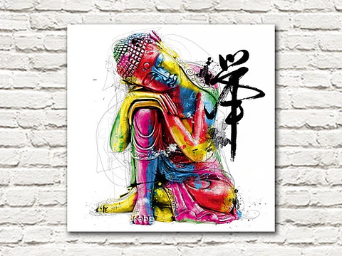 Cuadro Canvas Buda 55x55 Con Bastidor Listo Para Colgar