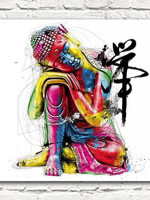 Cuadro Canvas Buda 55x55 Con Bastidor Listo Para Colgar