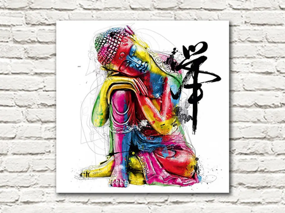 Cuadro Canvas Buda 55x55 Con Bastidor Listo Para Colgar 1