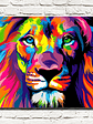 Cuadro Decorativo Canvas León Multicolor - Miniatura 1