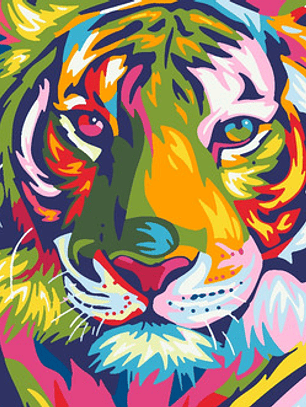 Cuadro Decorativo Canvas León Multicolor