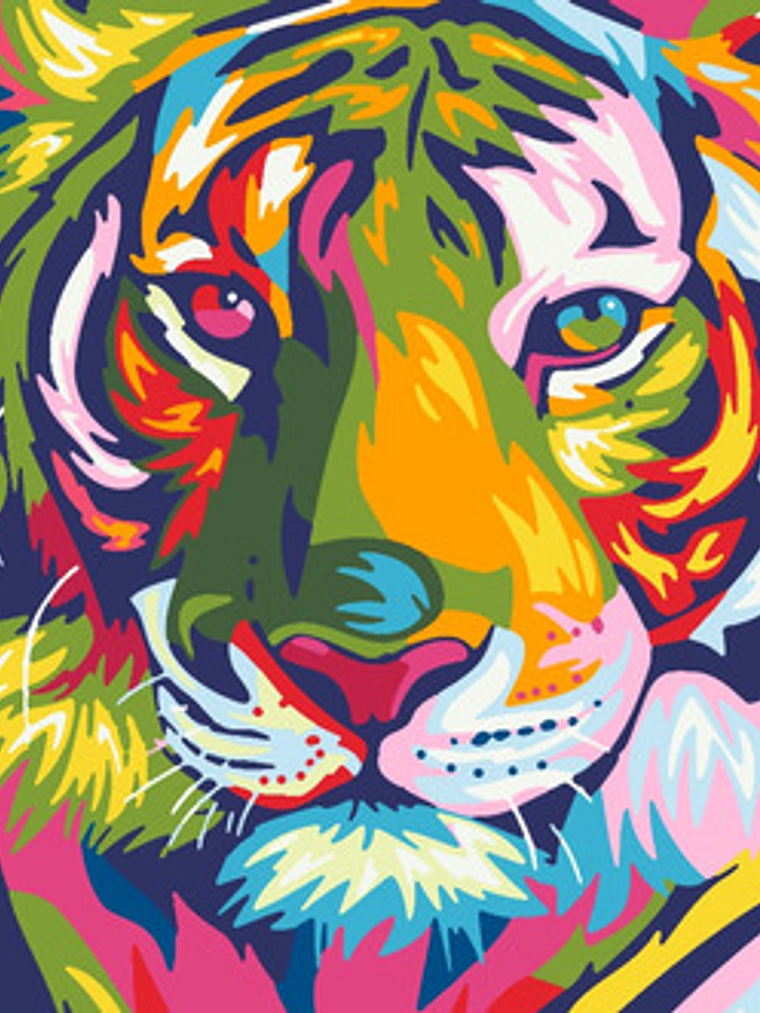 Cuadro Decorativo Canvas León Multicolor 2