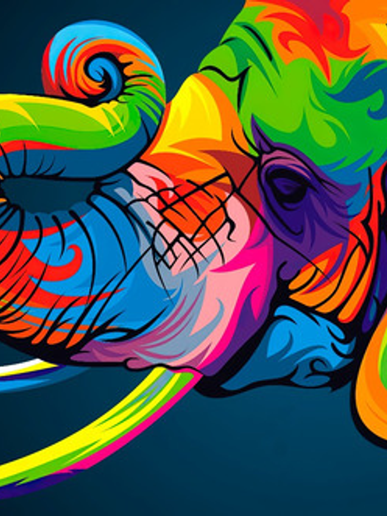 Cuadro Decorativo Canvas León Multicolor 3