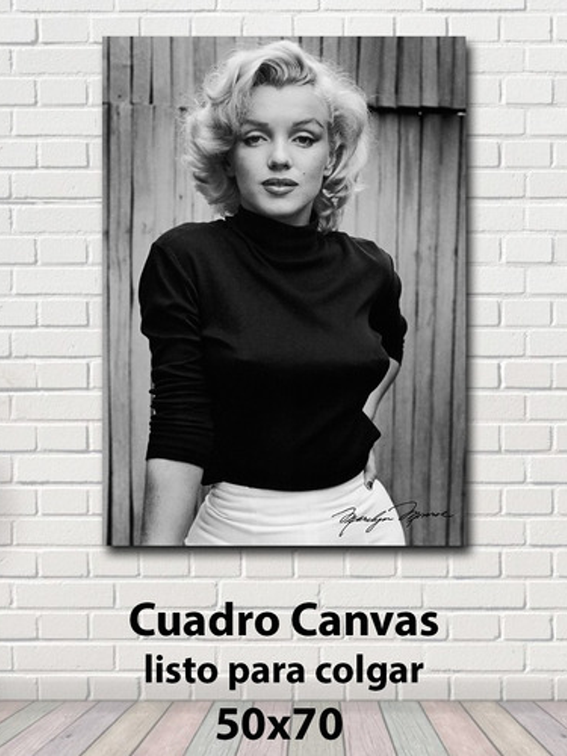 Cuadro Canvas Marilyn Monroe 50x70cm -  Byn#1 1