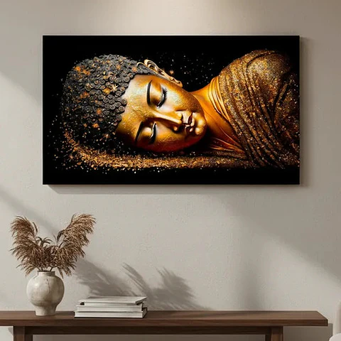 Cuadro Decorativo Canvas Buda Multicolor 50x90cm - Buda02