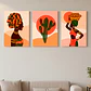 Pack 3 Cuadro Decorativo Canvas 50x70cm, Mujer Africana - Miniatura 1