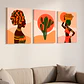 Pack 3 Cuadro Decorativo Canvas 50x70cm, Mujer Africana - Miniatura 2