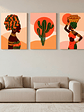 Pack 3 Cuadro Decorativo Canvas 50x70cm, Mujer Africana - Miniatura 3