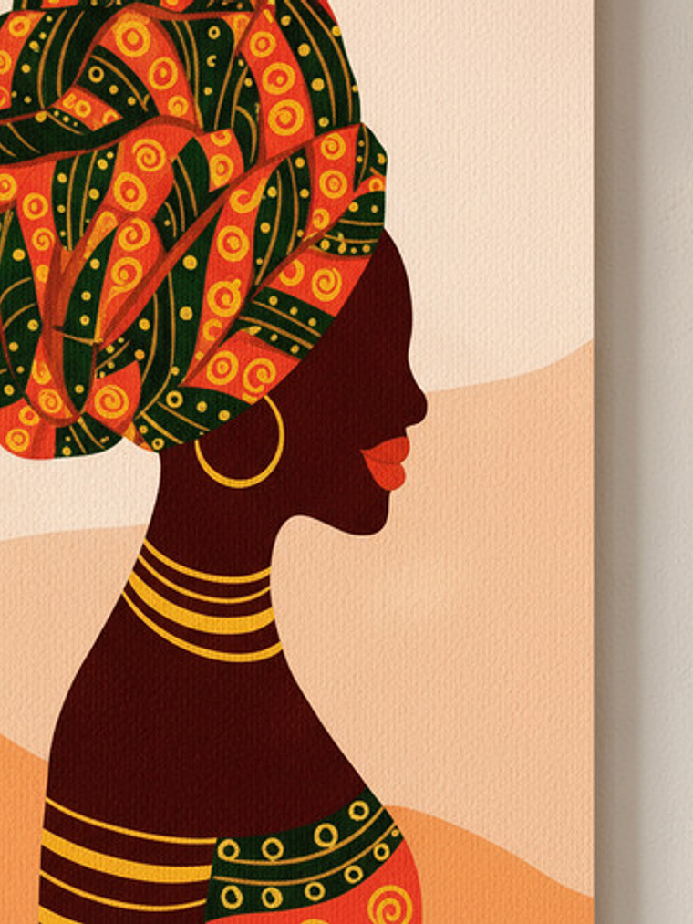 Pack 3 Cuadro Decorativo Canvas 50x70cm, Mujer Africana 4
