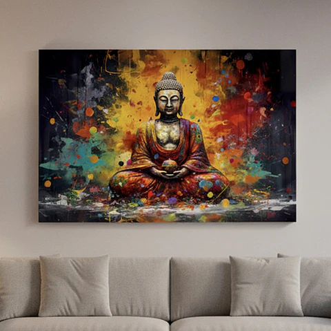 Cuadro Decorativo Canvas Buda Multicolor 53x80cm - Buda01