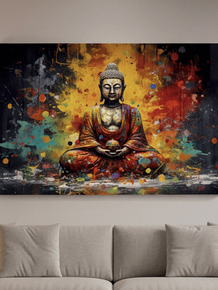 Cuadro Decorativo Canvas Buda Multicolor 53x80cm - Buda01