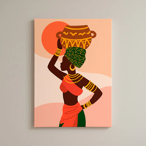 Cuadro Decorativo Canvas 50x70cm, Ilustracion Africa - Afri2
