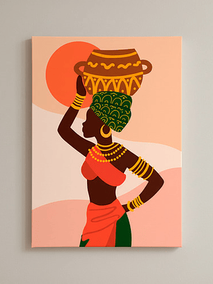 Cuadro Decorativo Canvas 50x70cm, Ilustracion Africa - Afri2