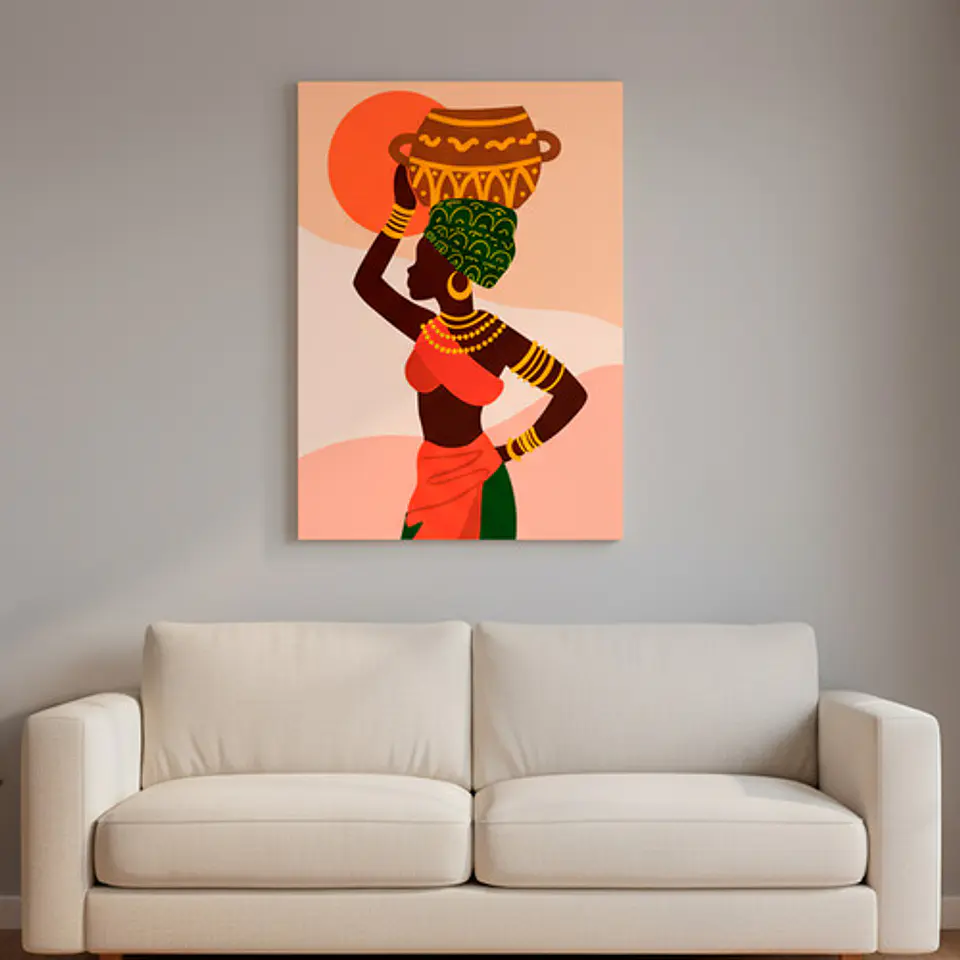 Cuadro Decorativo Canvas 50x70cm, Ilustracion Africa - Afri2 3