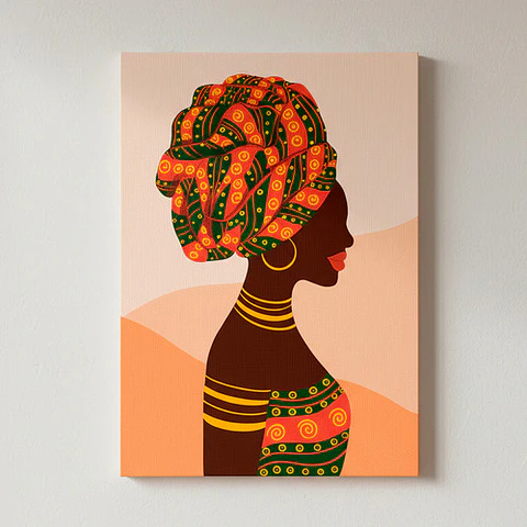 Cuadro Decorativo Canvas 50x70cm, Ilustracion Africa - Afri1