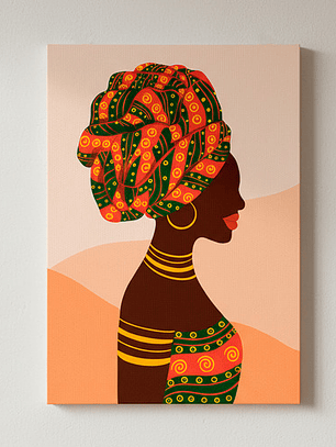 Cuadro Decorativo Canvas 50x70cm, Ilustracion Africa - Afri1