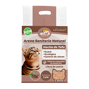 Arena Gato Sanitaria Tofu Ecológica 2,5 Kg Cafe