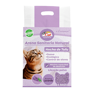 Arena Gato Sanitaria Tofu Ecológica 2,5 Kg Lavanda
