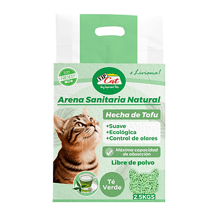 Arena Gato Sanitaria Tofu Ecológica 2,5 Kg Te Verde