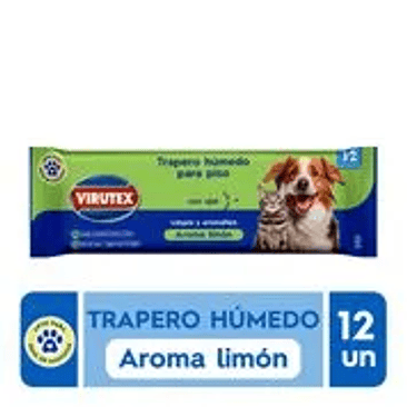 TRAPERO HUMEDO PETS X12 LIMON VIRUTEX 1