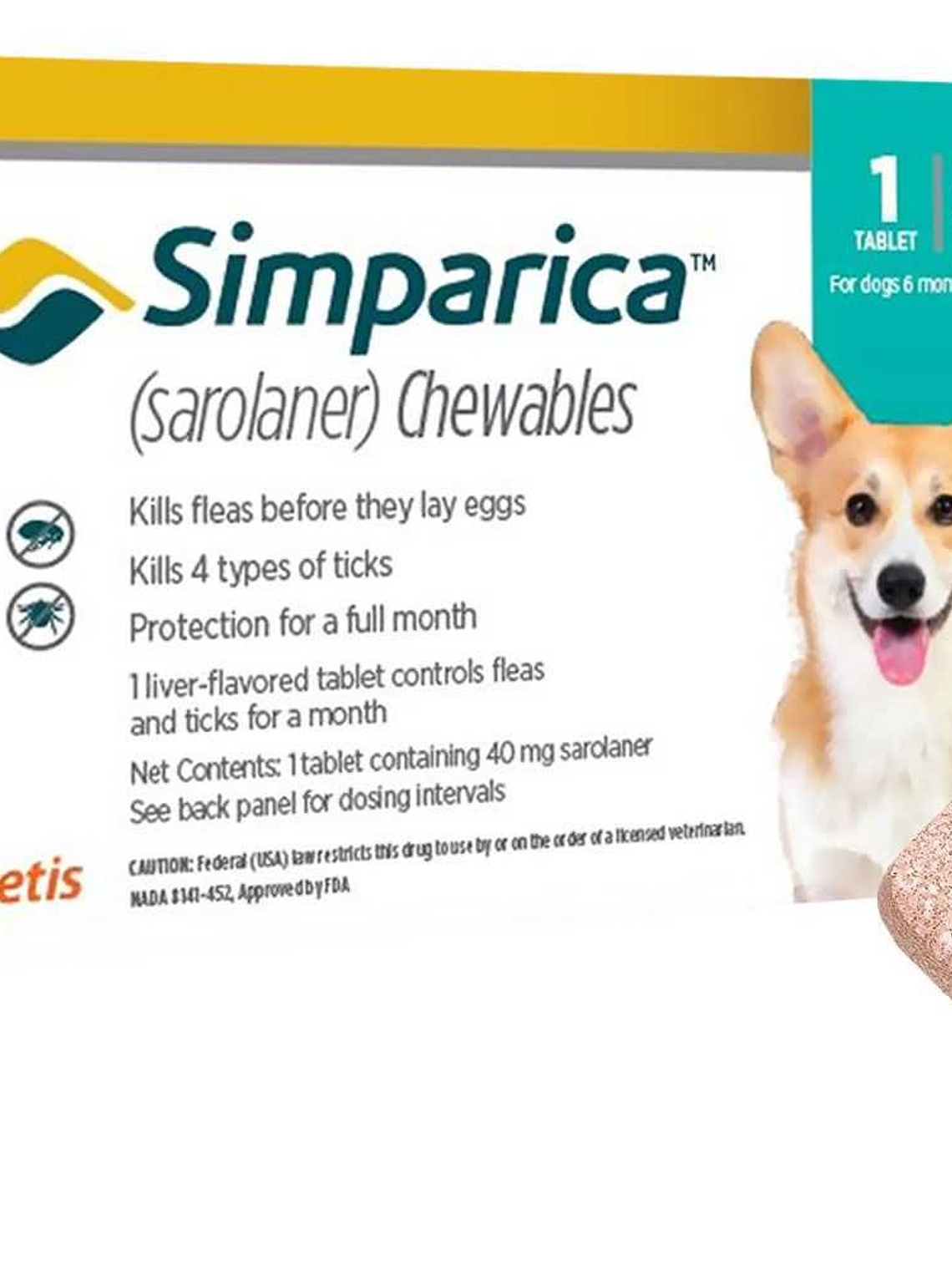 SIMPARICA 40MG X 1 TAB. 10,1 - 20 KG 2