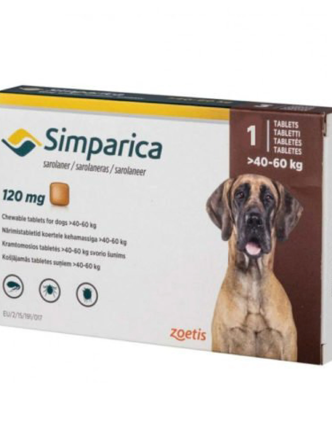 SIMPARICA 120MG X 1 TAB. 40,1 - 60KG 1